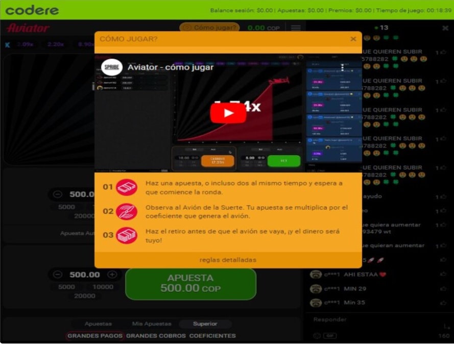 Cómo jugar Aviator en Codere