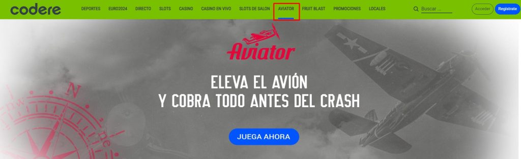 Aviator Codere España banner