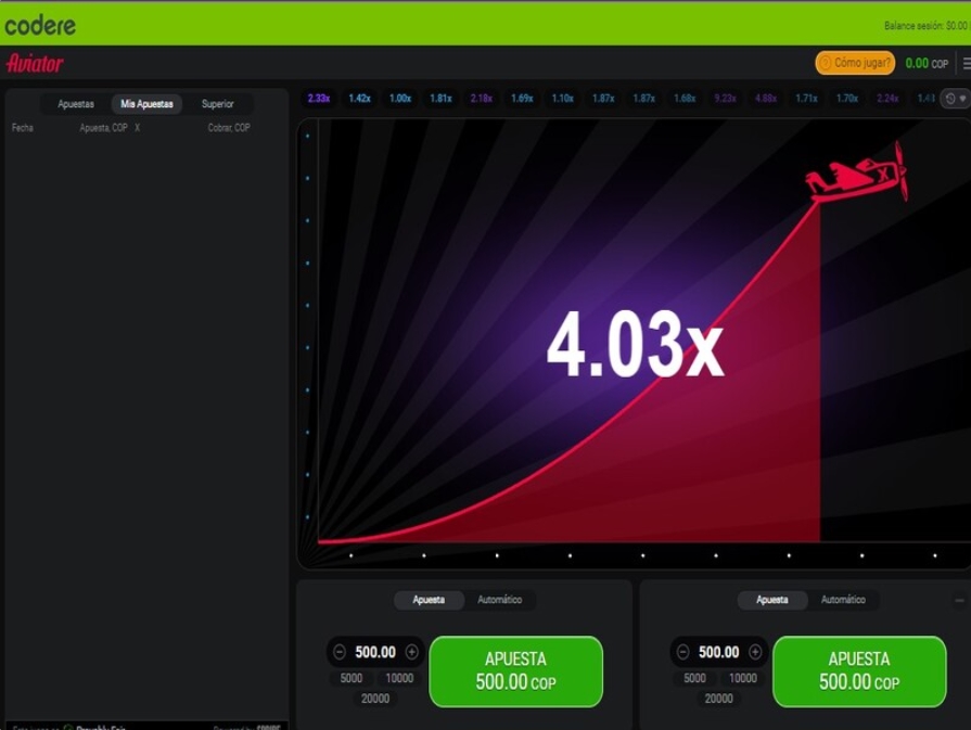Juego Aviator en Codere España